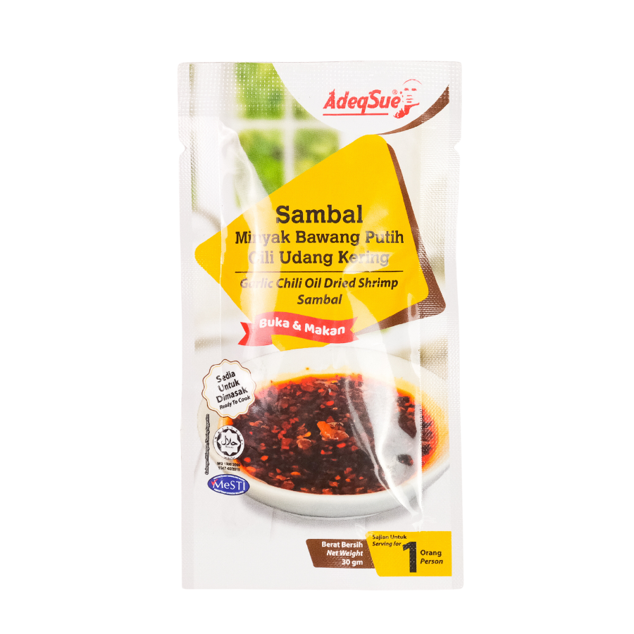 AdeqSue Garlic Chilli Oil Dried Shrimp Sambal 30g (EXP: 03.01.26)