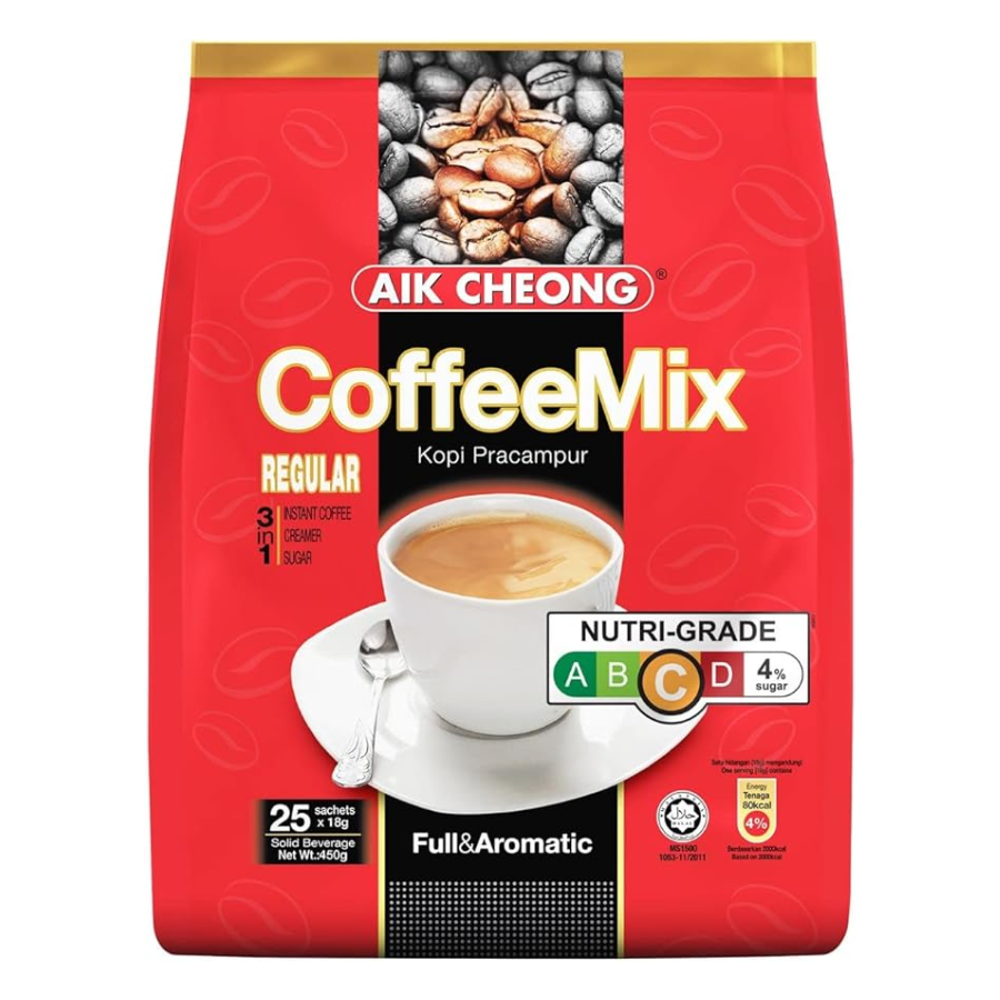 Aik Cheong 3-in-1 Coffee Mix (Regular) 18x25g (BB: 10.05.25)