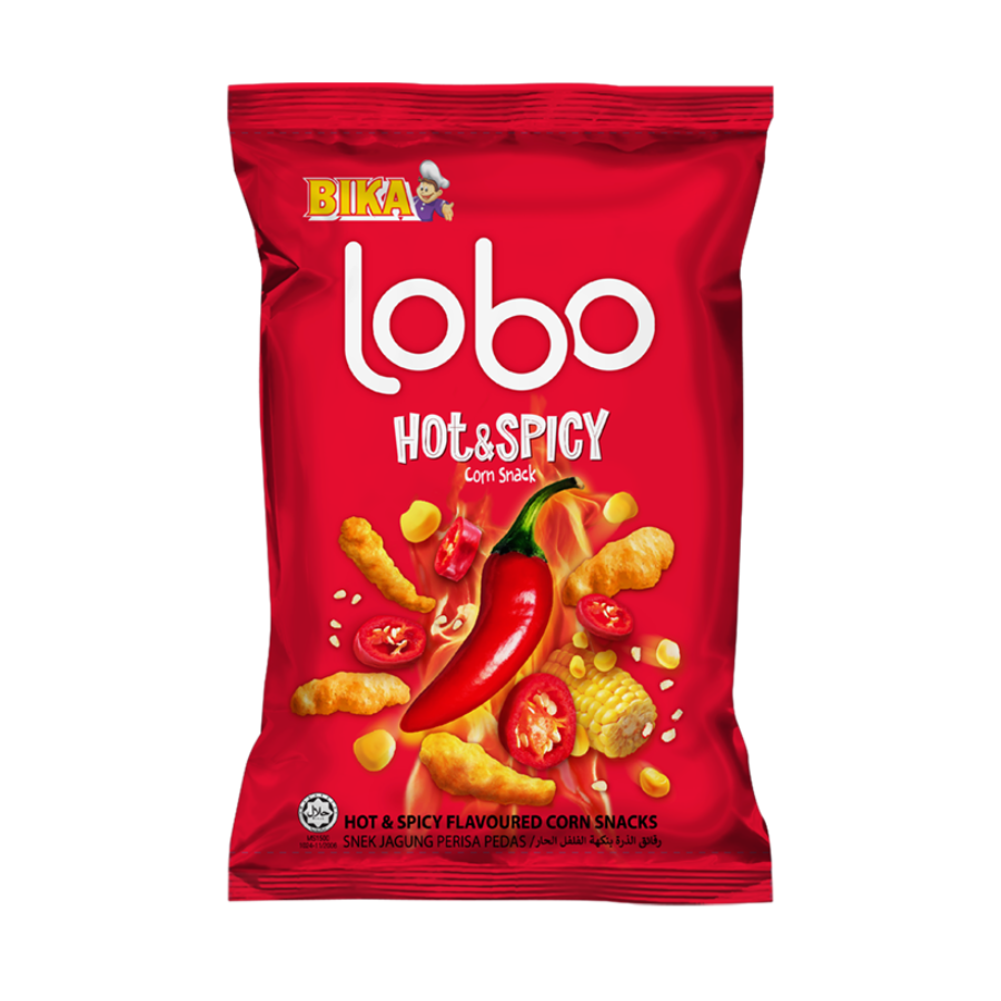 Bika Lobo Corn Crackers Hot & Spicy Flavour 40g