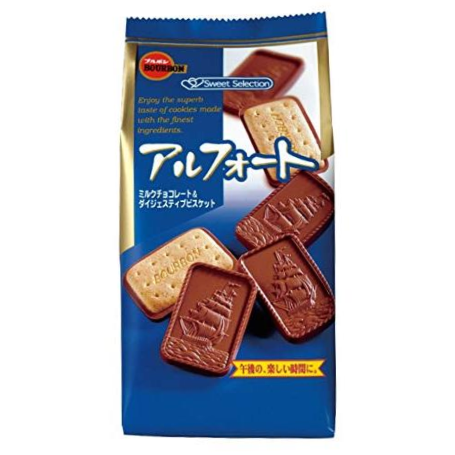 Bourbon Alfort Milk Chocolate Covered Cookies 101g