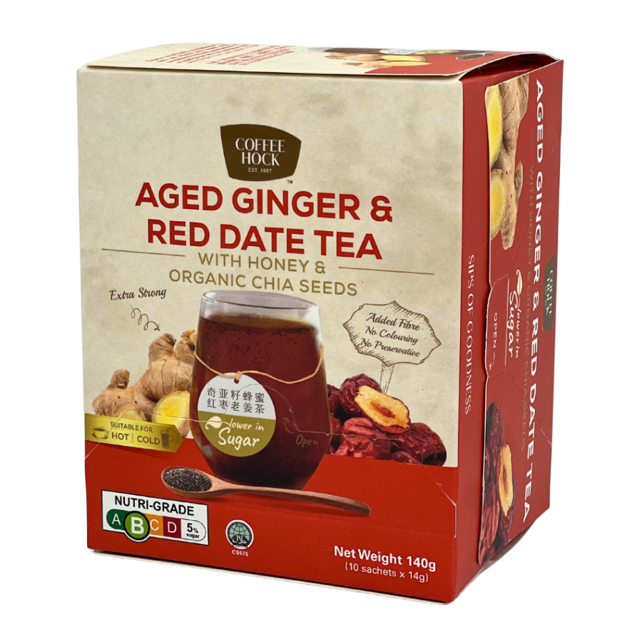Coffee Hock Aged Ginger & Red Date Tea with Honey & Organic Chia Seeds 140g