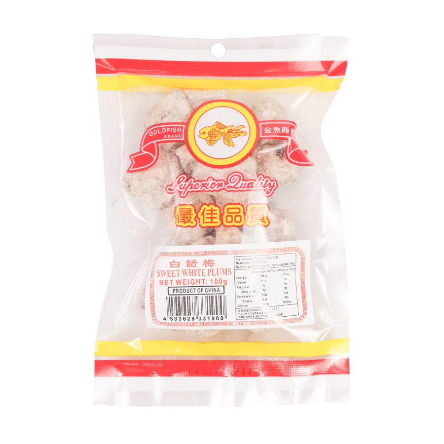 Gold Fish Sweet White Plums 100g Just Go Shop