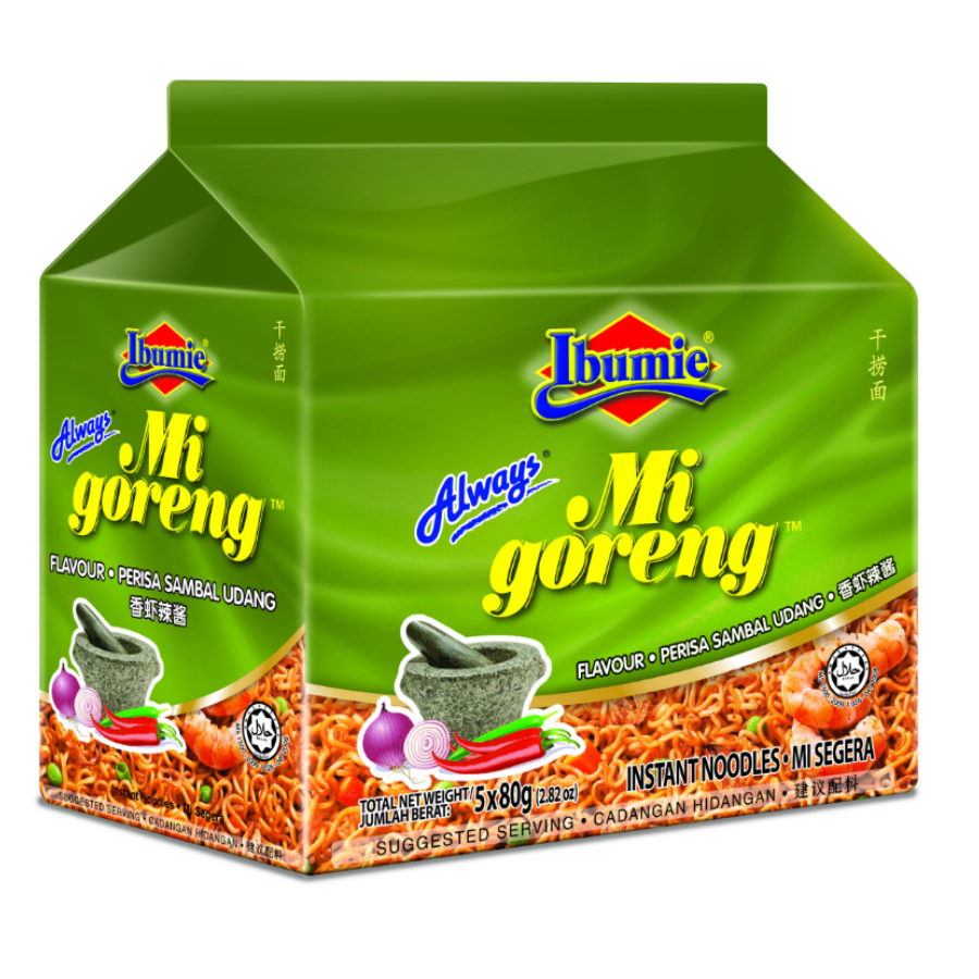 Ibumie Always Mi Goreng Sambal Udang 5x80g Pack
