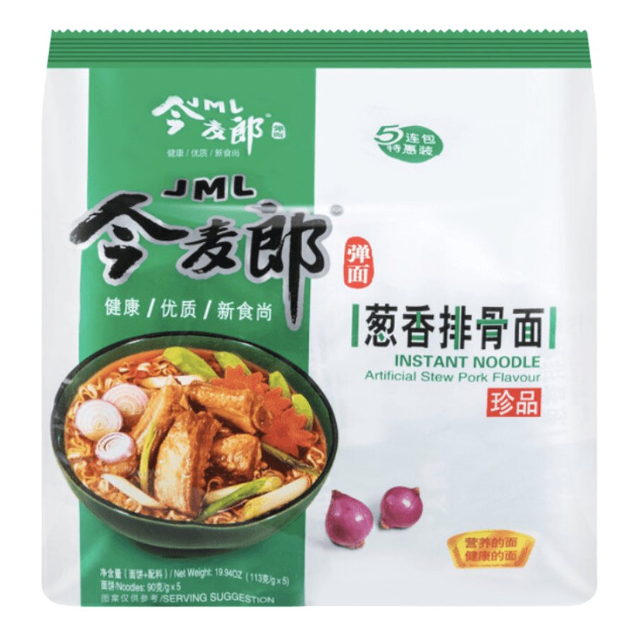 Jinmailang Stew Pork Flavour Instant Noodle 5x113g Pack (BB: 21.04.25)