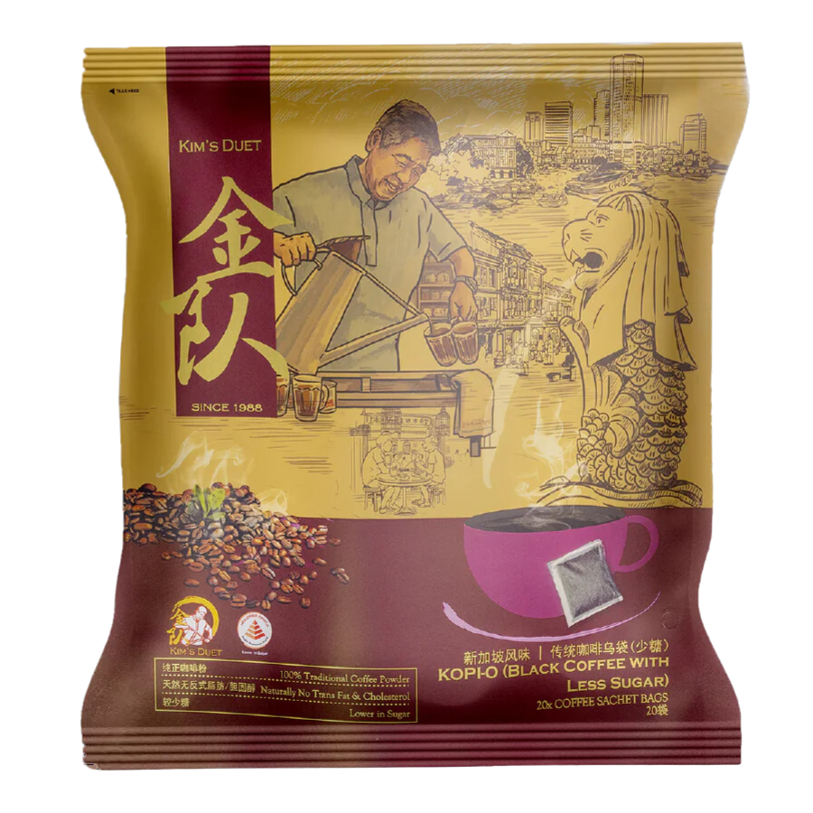 Kim's Duet Kopi-O (Black Coffee with Less Sugar) 20x15g