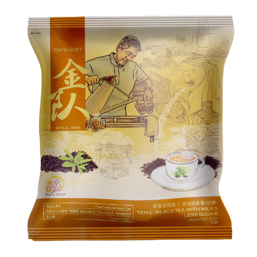 Kim's Duet Teh-C (Black Tea with Milk, Less Sugar) 20x20g