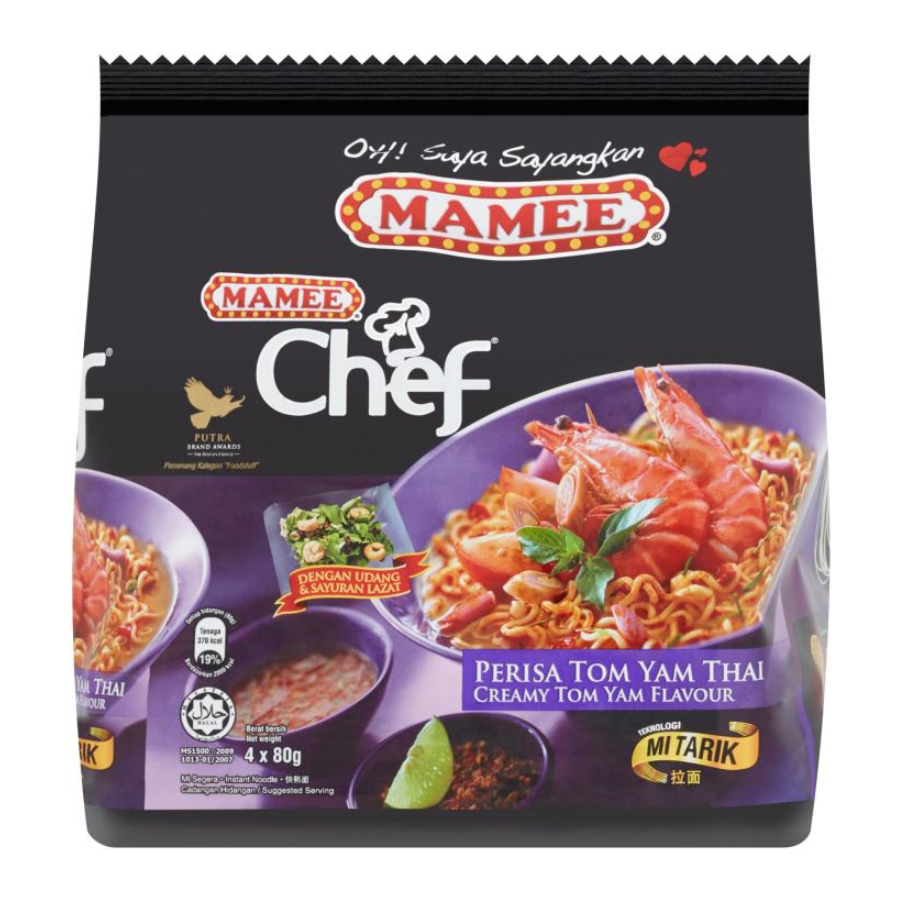 Mamee Chef Creamy Tom Yam Flavour 4x80g Pack