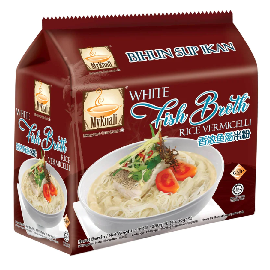 MyKuali White Fish Broth Vermicelli 4x90g Pack