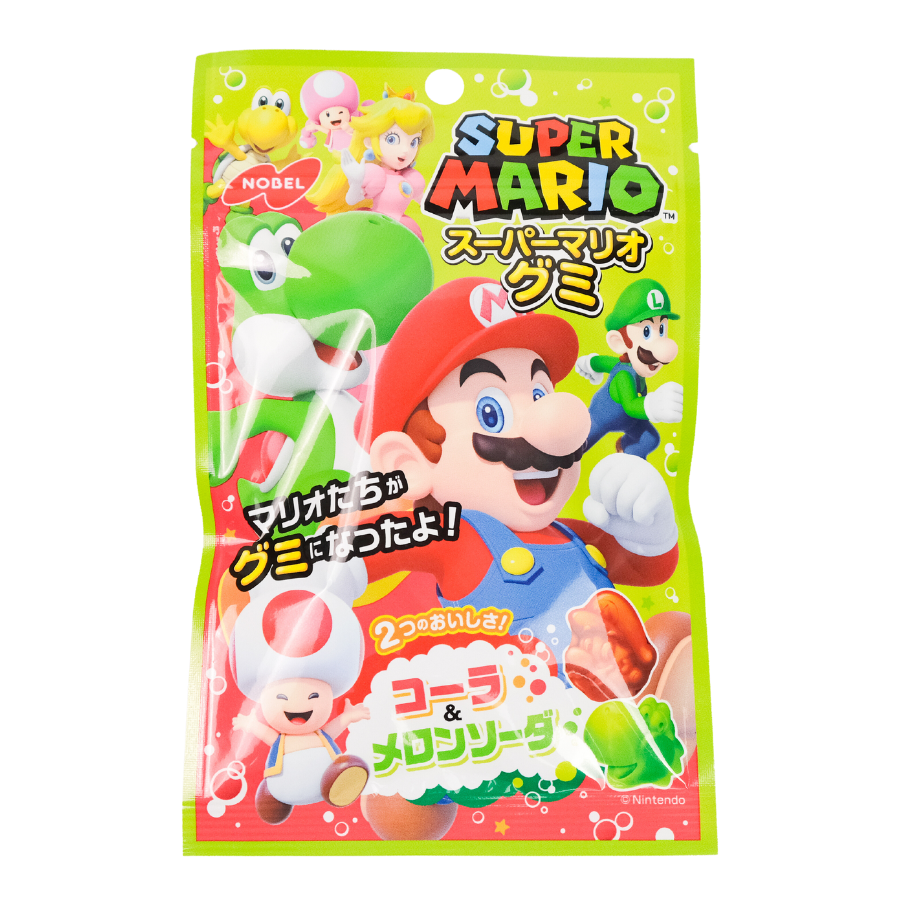 Nobel Super Mario Gummy Cola & Melon Soda Flavour 45g