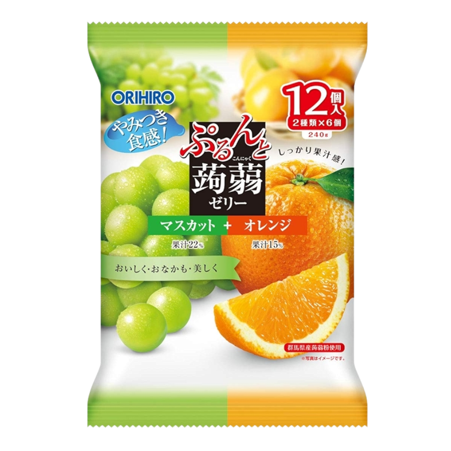 Orihiro Purunto Konnyaku Jelly (Muscat & Orange) 12x20g (BB: 31.07.26)