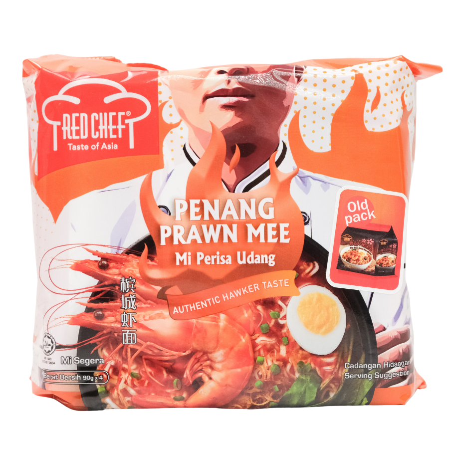 Red Chef Spicy Penang Prawn Mee Noodles 4x90g Pack
