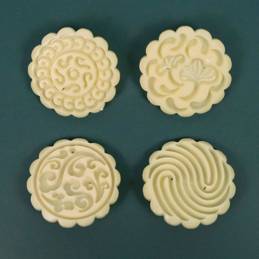 Retro Flower Mooncake Mould 50g - National Style Auspicious Clouds (4 pcs)