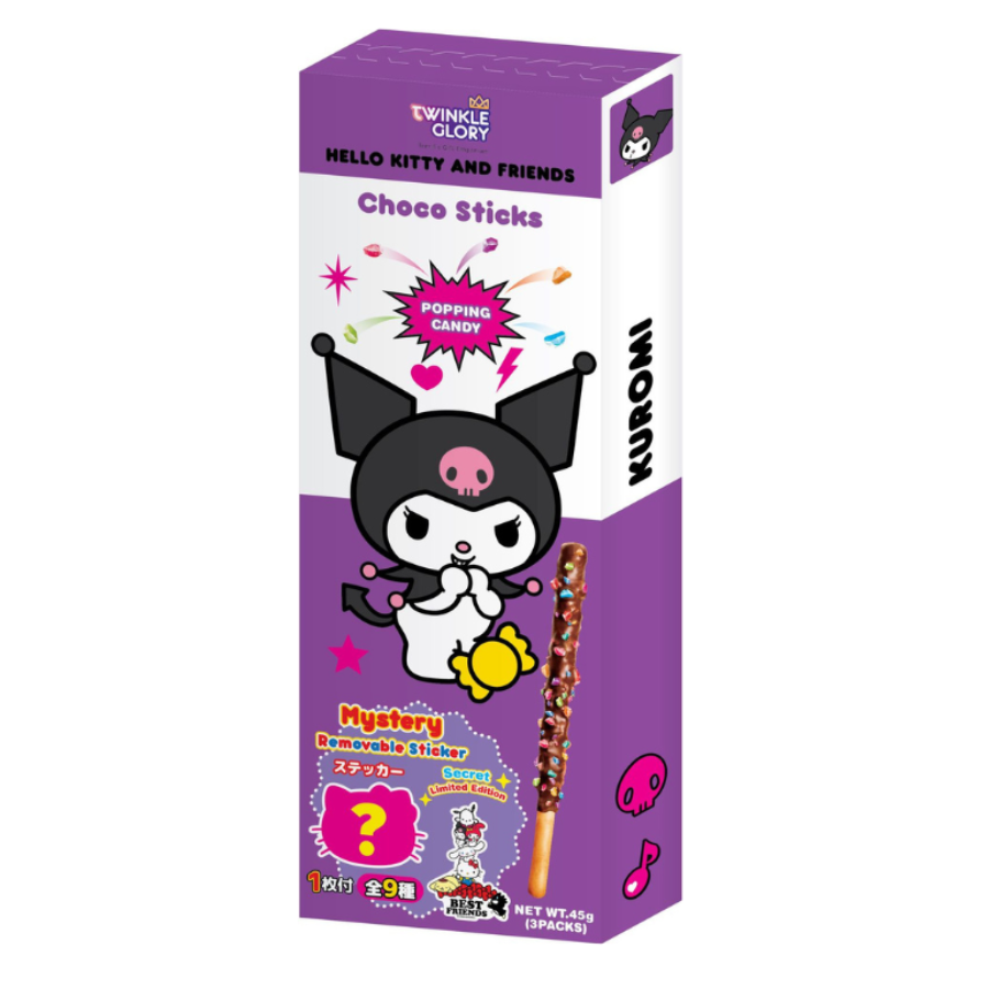 Twinkle Glory Kuromi Choco Sticks Popping Candy Flavour 45g (BB: 15.09.25)
