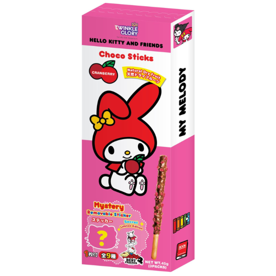 Twinkle Glory My Melody Choco Sticks Cranberry Flavour 45g (BB: 15.09.25)