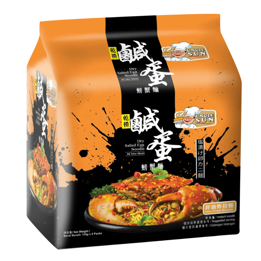 Uncle Sun Salted Egg Crab Noodles 4x95g Pack