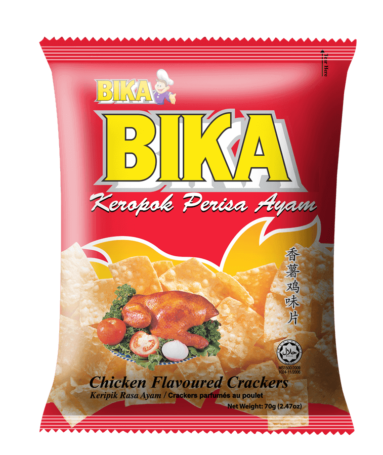 Bika Chicken Flavoured Crackers (Red) 60g