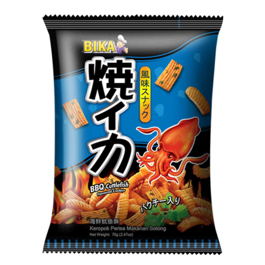 Bika Japanese BBQ Cuttlefish Flavoured Crackers 70g