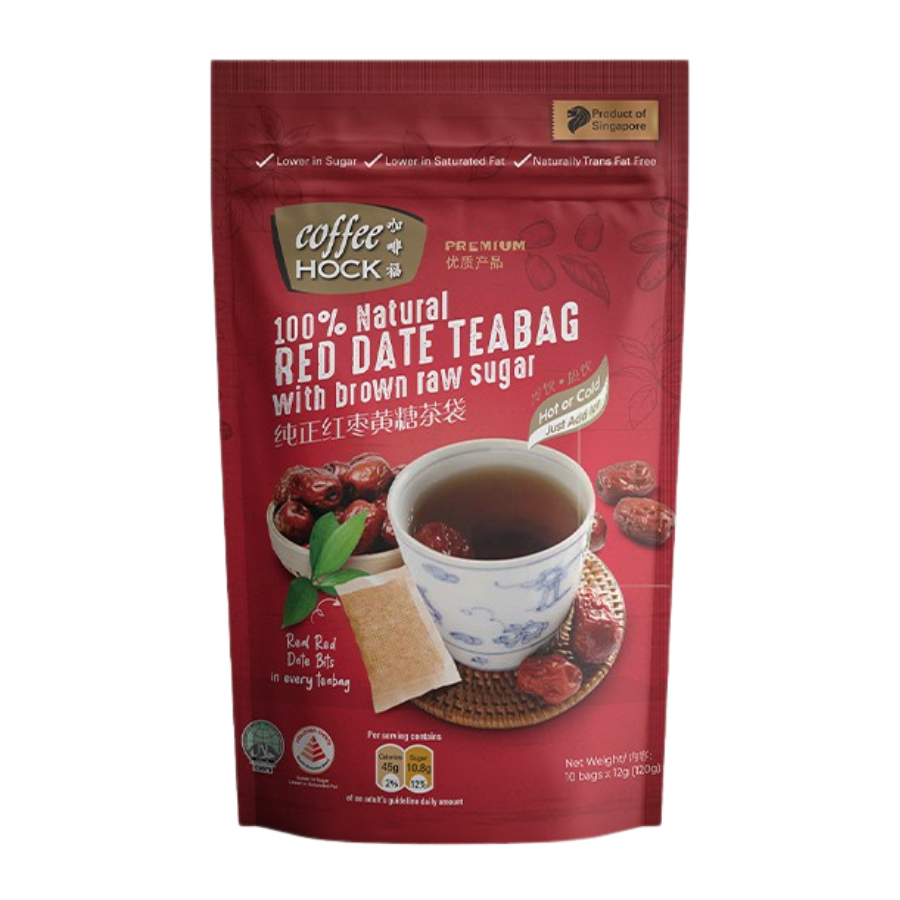 Coffee Hock Red Date Tea with Brown Raw Sugar 10x12g