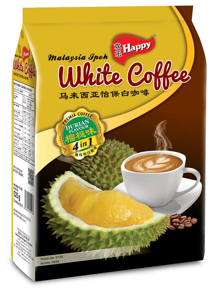 Happy Brand 4-in-1 Ipoh White Coffee Durian Flavour 15x35g