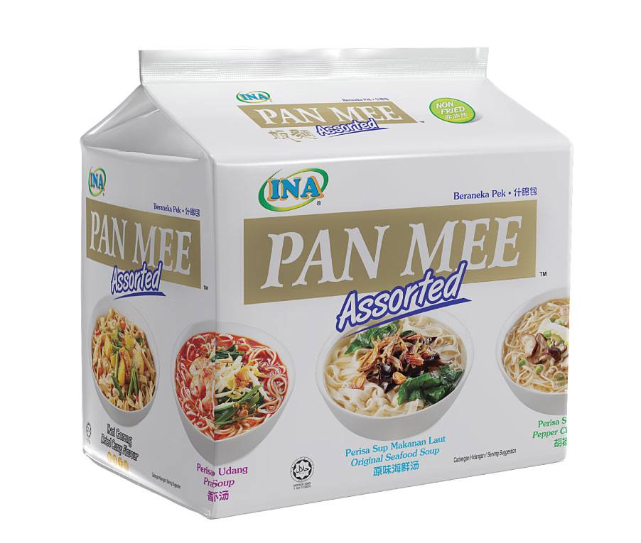 INA Pan Mee Assorted Flavours Noodles 5x90g Pack (BB: 15.02.26)