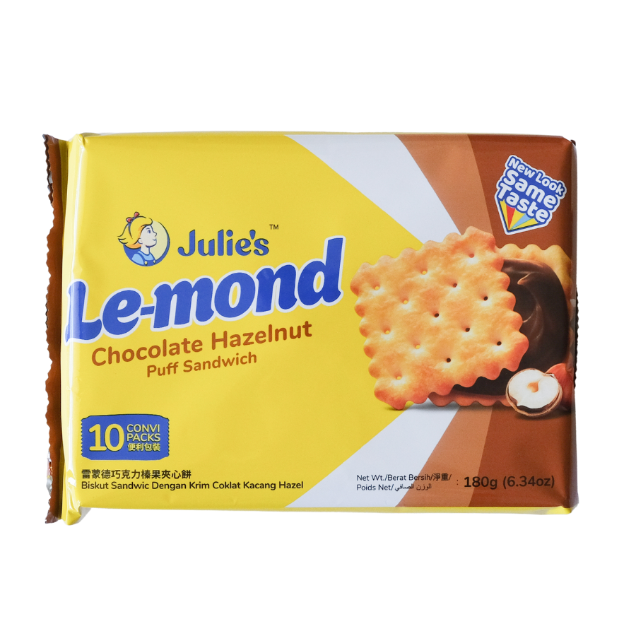 Julie's Lemond Puff Chocolate Hazelnut Cream Sandwich 180g