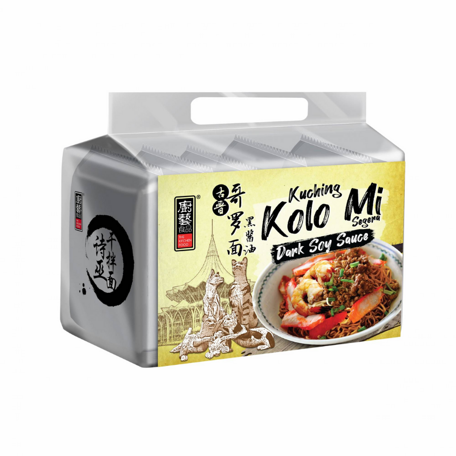 The Kitchen Food Kuching Kolo Mee Dark Soy Sauce 4x110g Pack