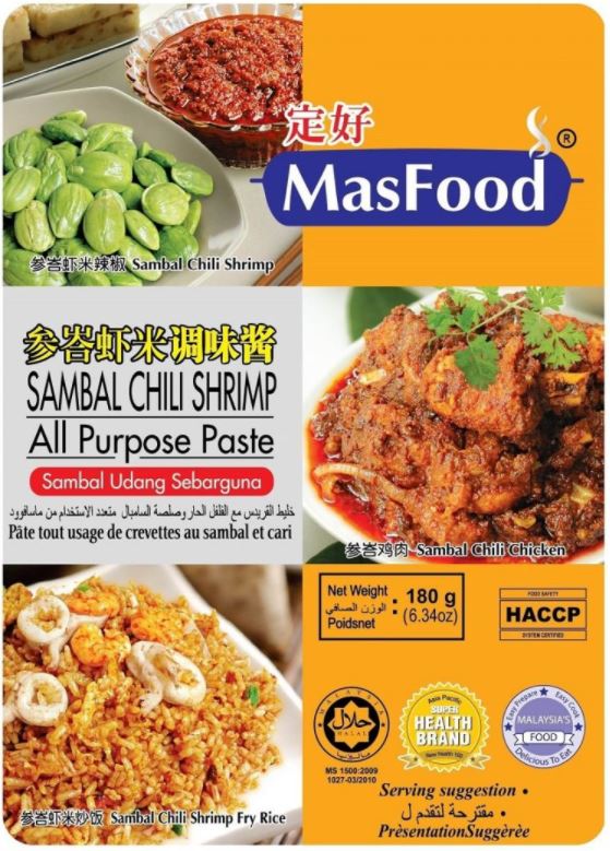 Masfood Sambal Chilli Shrimp Paste 180g