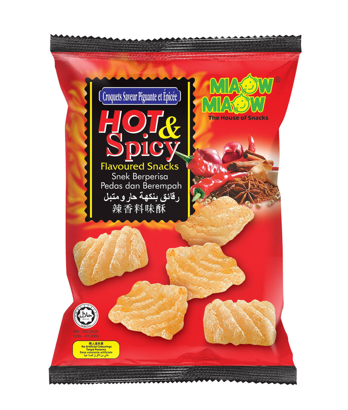 Miaow Miaow Hot & Spicy Flavoured Snacks 60g