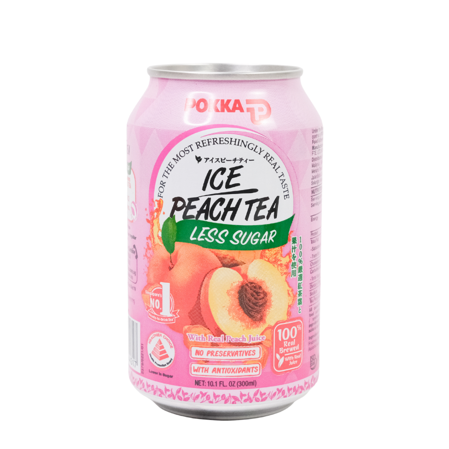 Pokka Ice Peach Tea Less Sugar 300ml (BB: 15.10.25)
