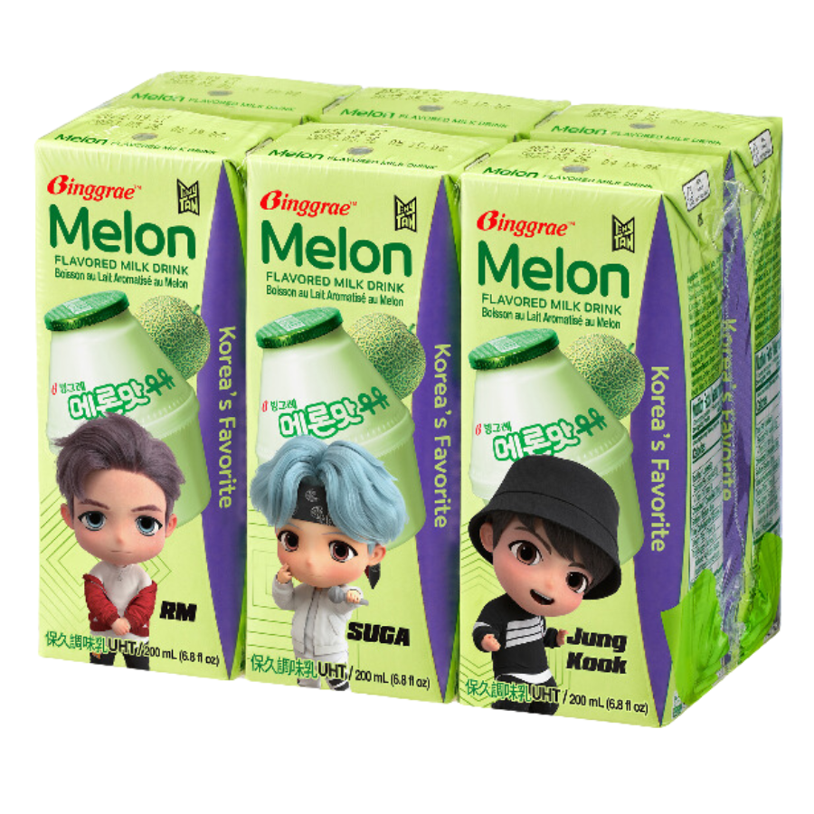 Binggrae Melon Flavoured Milk Drink 6x200ml (BB: 23.04.24)
