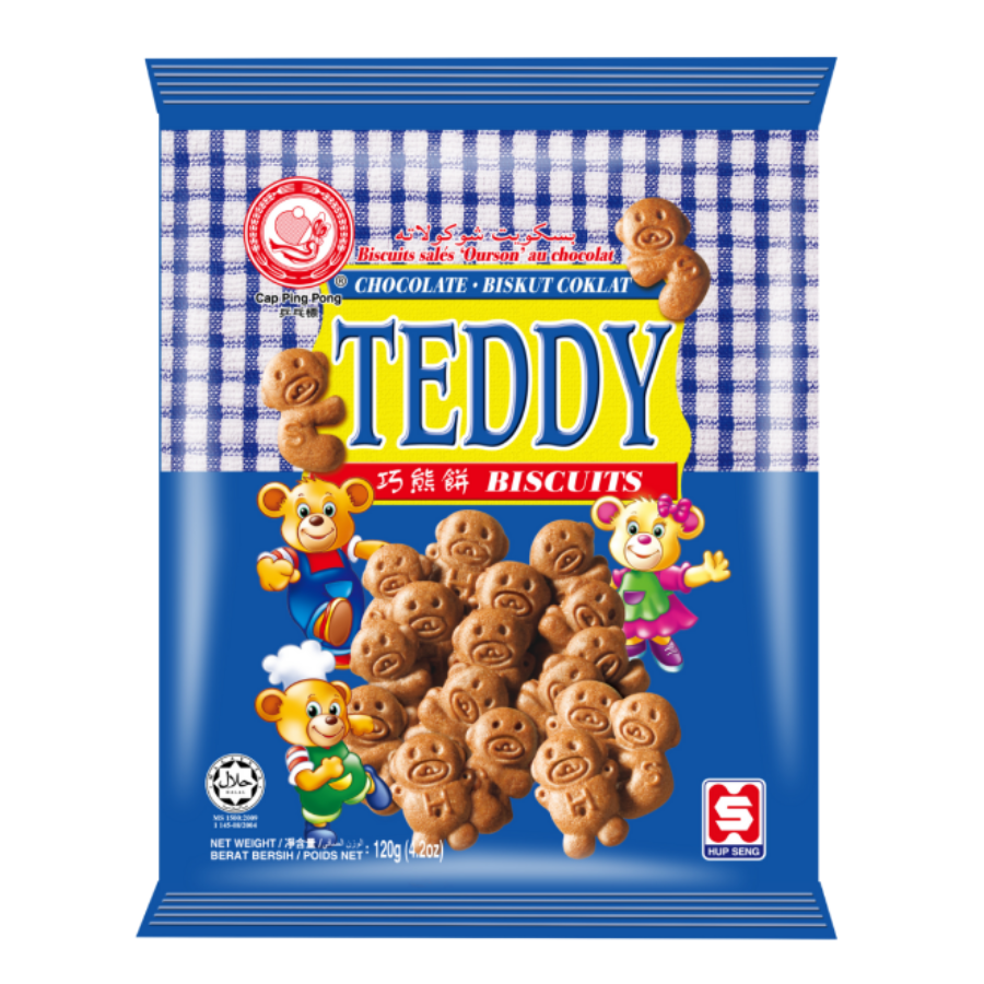 Hup Seng Chocolate Teddy Biscuits 112g