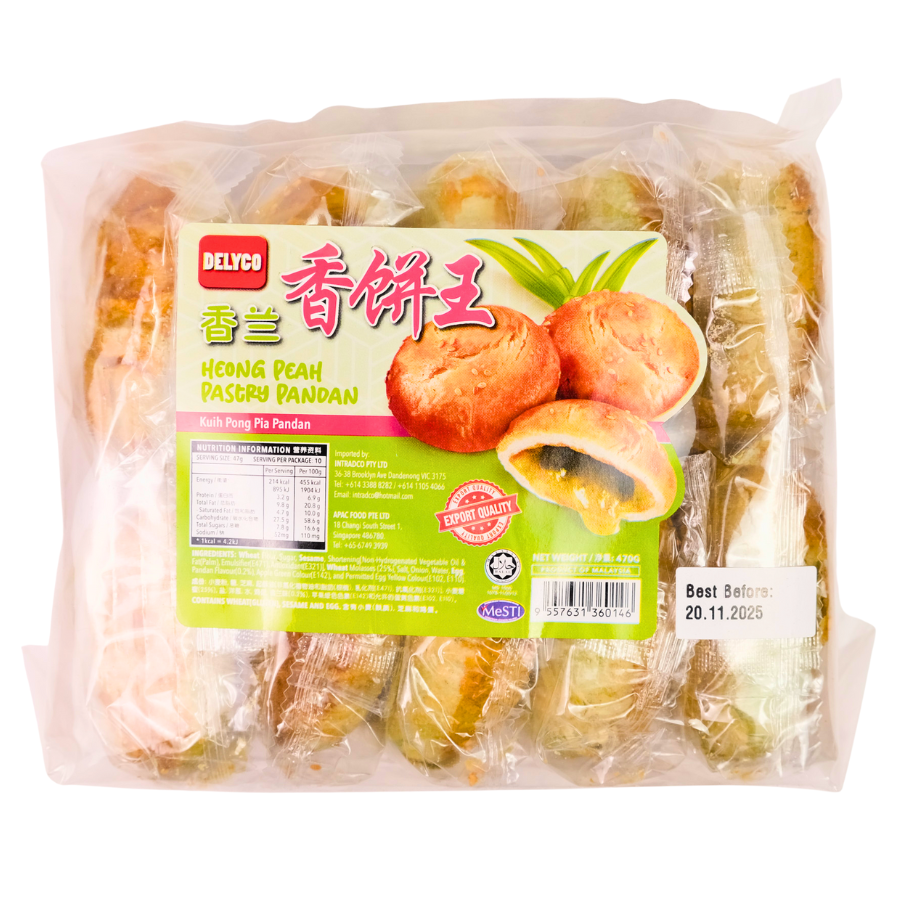 Delyco Heong Peah Pastry Pandan 470g (BB: 20.11.25)