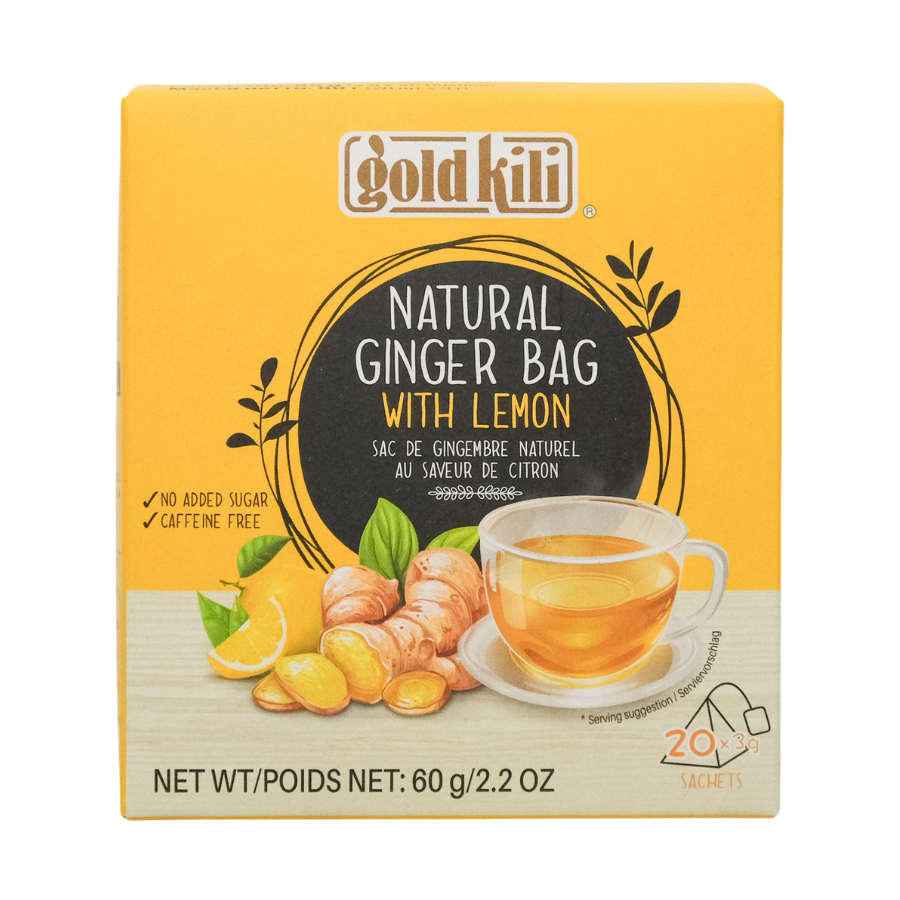 Gold Kili Natural Ginger Bag with Lemon 20x3g