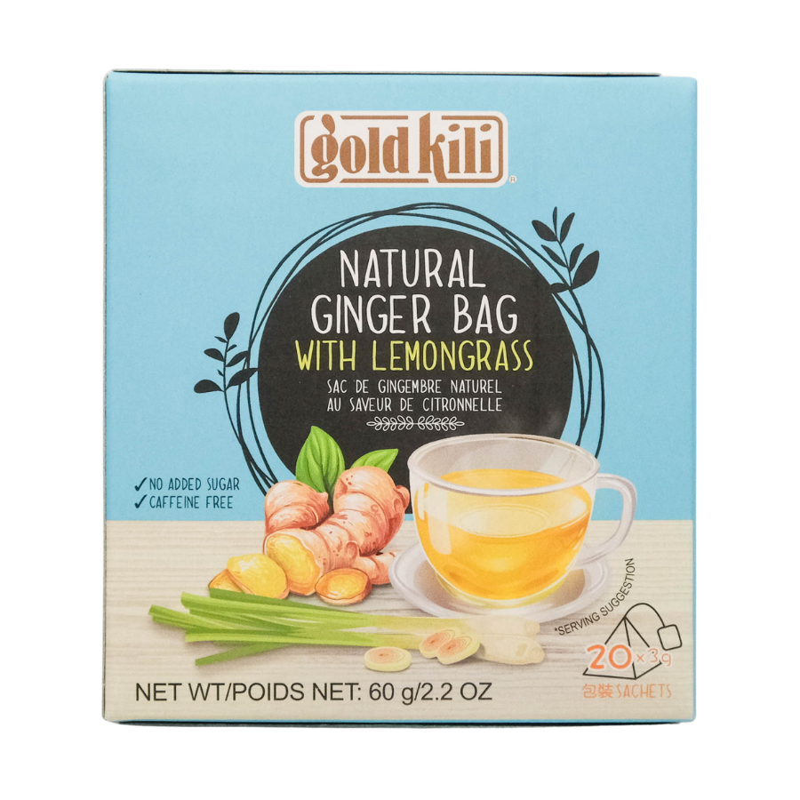 Gold Kili Natural Ginger Bag with Lemongrass 20x3g