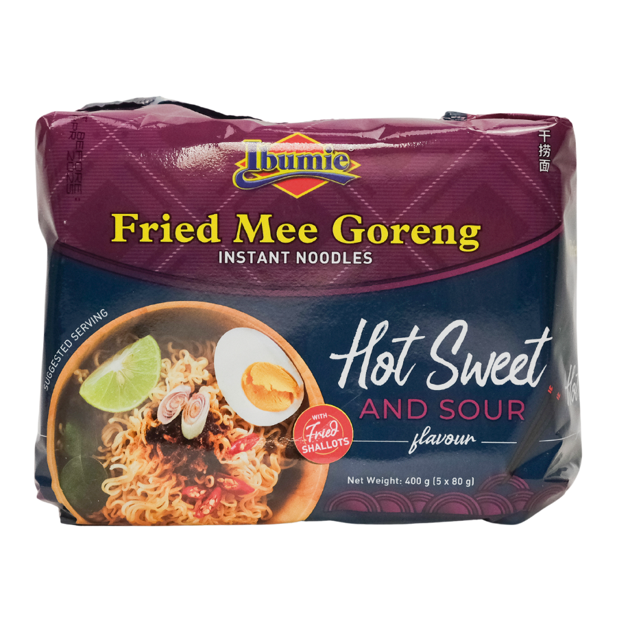 Ibumie Fried Mee Goreng Hot Sweet & Sour 5x80g Pack