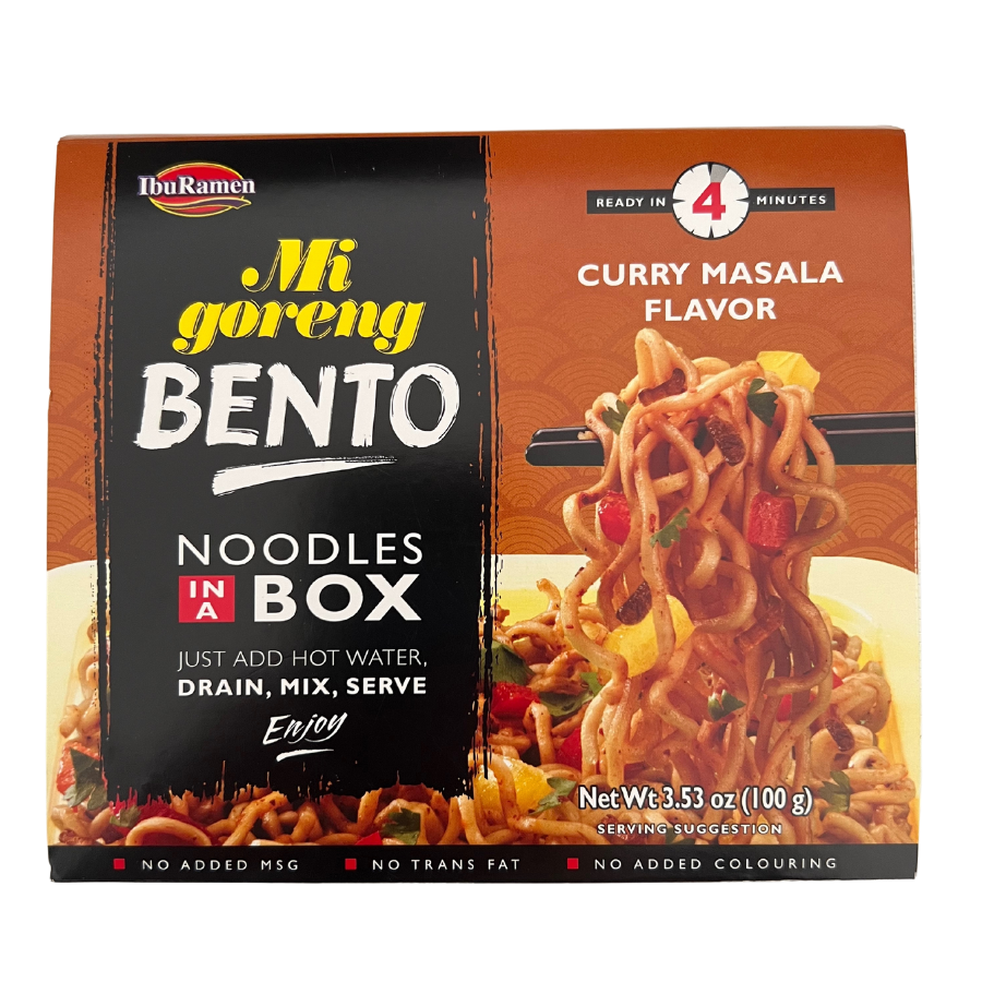 IbuRamen Mi Goreng Bento Noodles In A Box Curry Masala 100g
