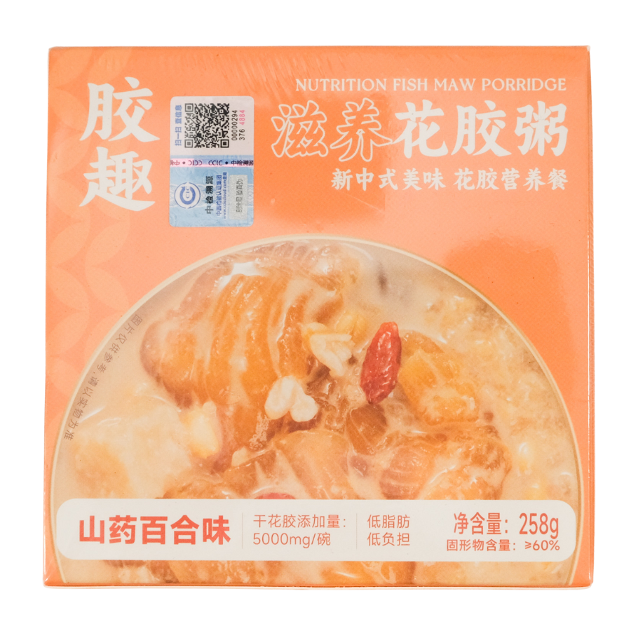 Jiaoqu Nutrition Fish Maw Porridge (Chinese Yam & Lily Bulb) 258g