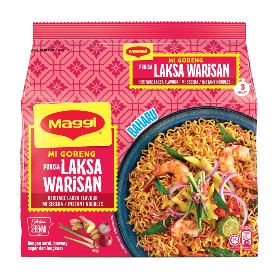 Maggi Mi Goreng Laksa Warisan 5x78g Pack