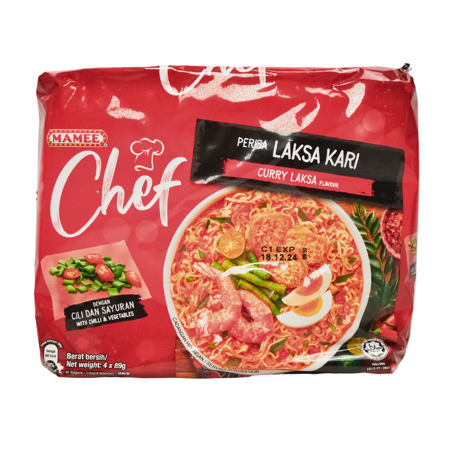 Mamee Chef Curry Laksa Noodle 4x80g Pack