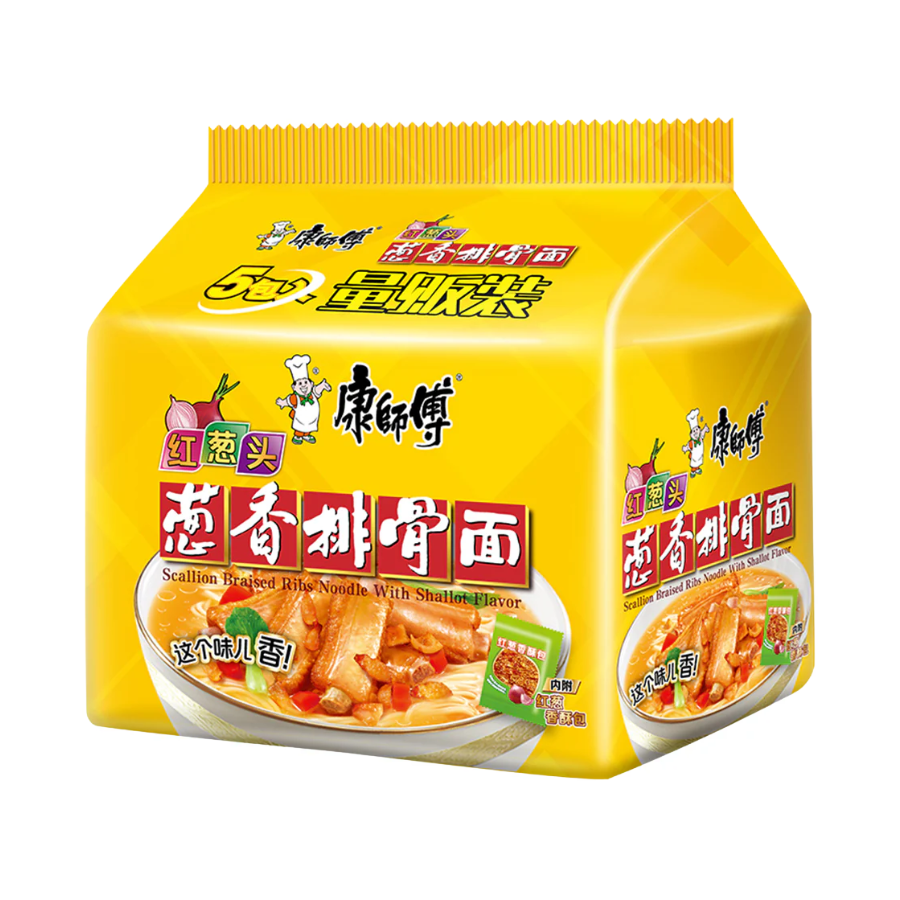 Master Kong Scallion Braised Rib Noodles 5x104g Pack (BB: 02.12.25)
