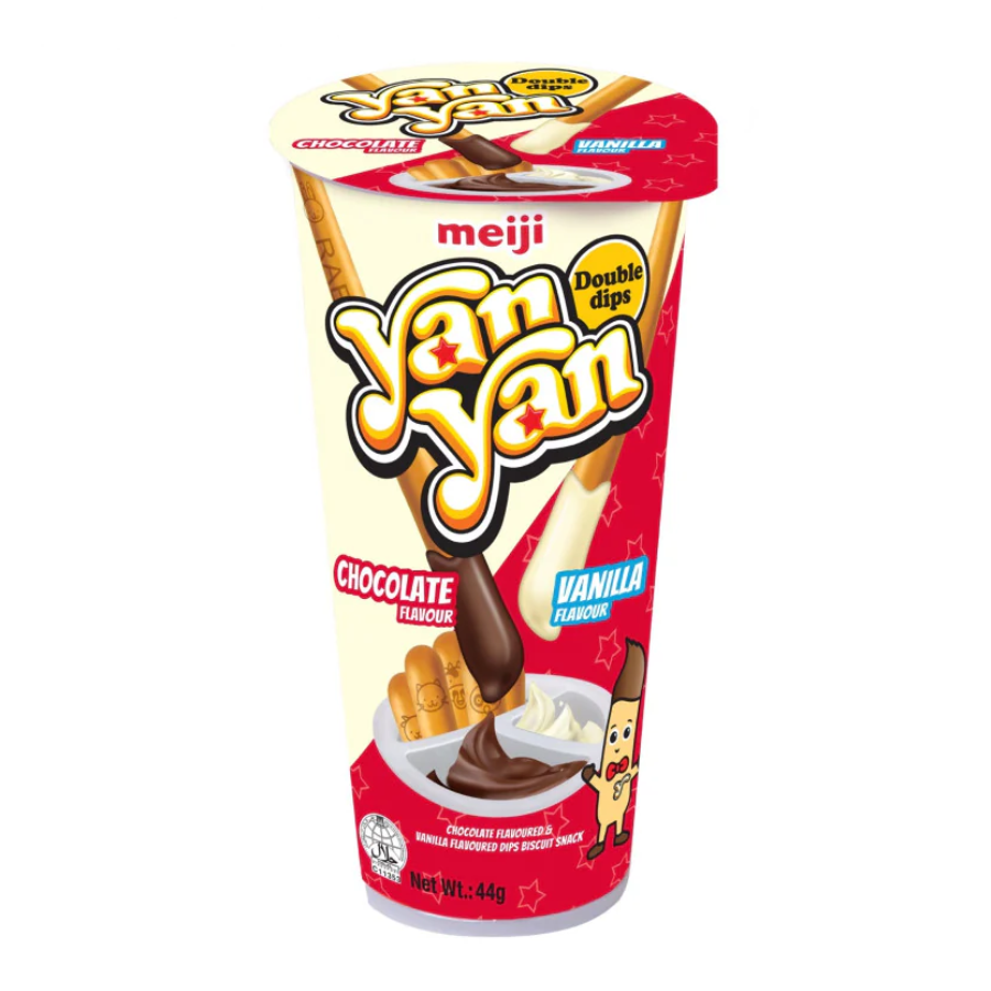 Meiji Yan Yan Vanilla & Chocolate Flavoured Snack 44g (BB: 01.05.25)