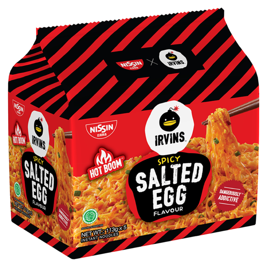 Nissin Irvins Spicy Salted Egg Noodle 5x113g Pack (BB: 16.08.25)