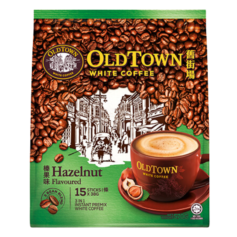 Old Town White Coffee 3-in-1 Hazelnut 15x38g