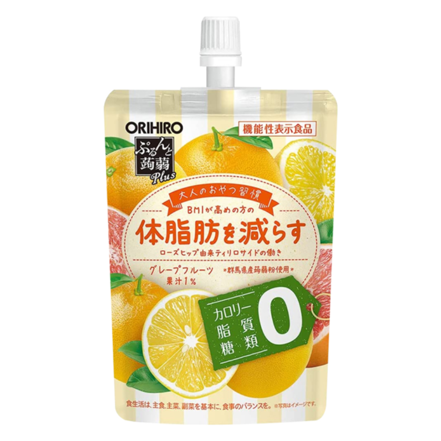 Orihiro Konjac Jelly Plus Grapefruit Pouch Zero Calories 130g (EXP: 30.04.24)