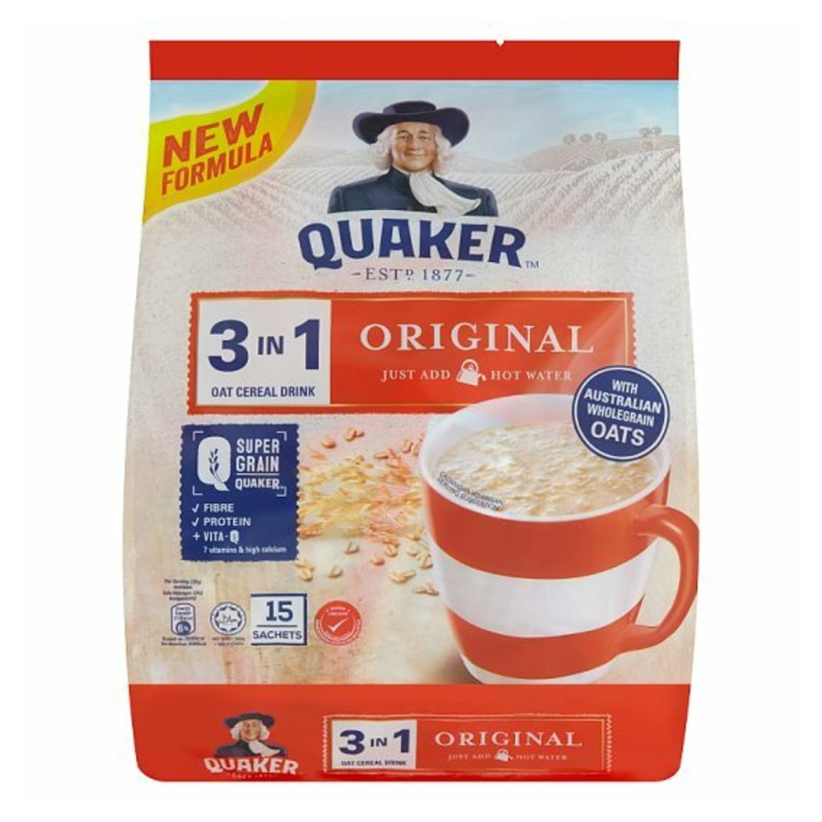 Quaker 3-in-1 Oat Cereal Drink Original 15x28g (BB: 25.05.24)