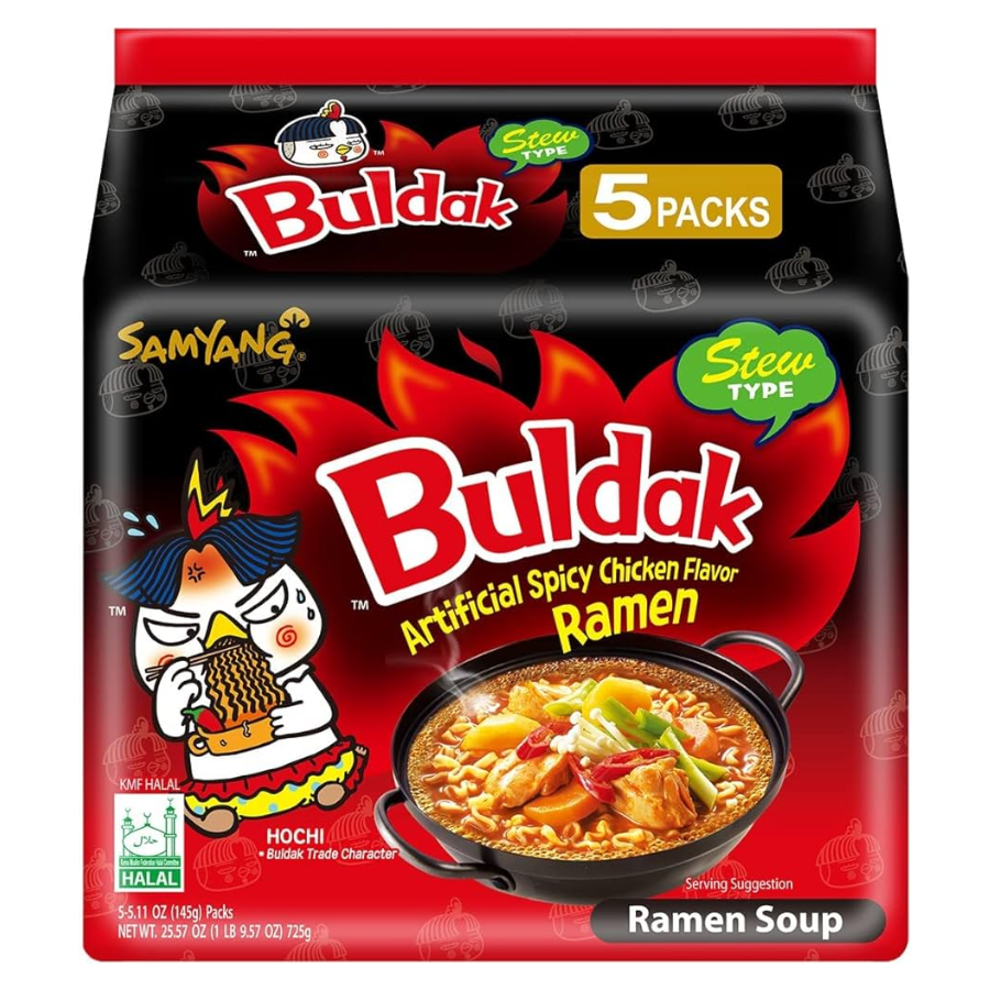 Samyang Buldak Hot Chicken Flavour Stew Ramen 5x145g Pack (BB: 15.04.24)