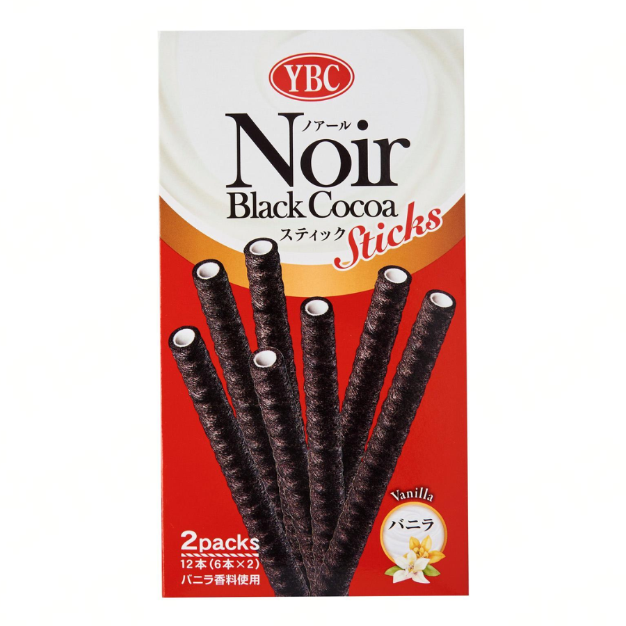 YBC Yamazaki Biscuits Noir Black Cocoa Sticks Vanilla Flavour (2 Packs In Each Box) 59g