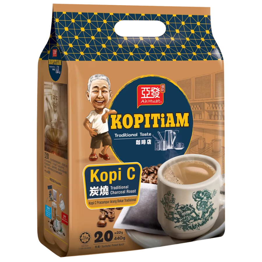 Ah Huat Kopi C Traditional Charcoal Roast 20x22g