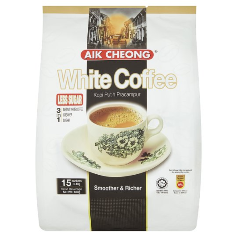 Aik Cheong 3-in-1 White Coffee (Less Sugar) 15x40g