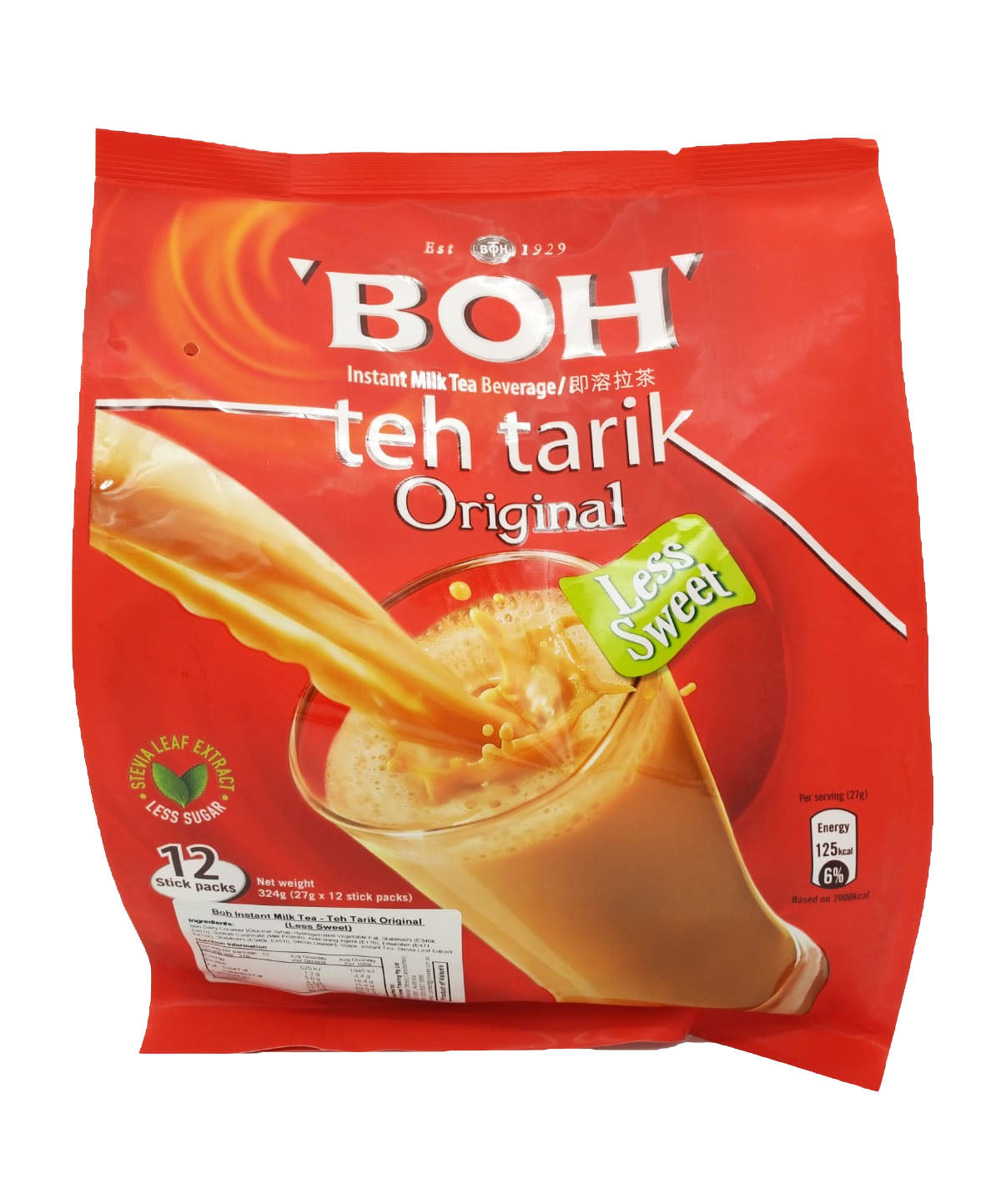 Boh Teh Tarik Original (Less Sweet) 12x27g